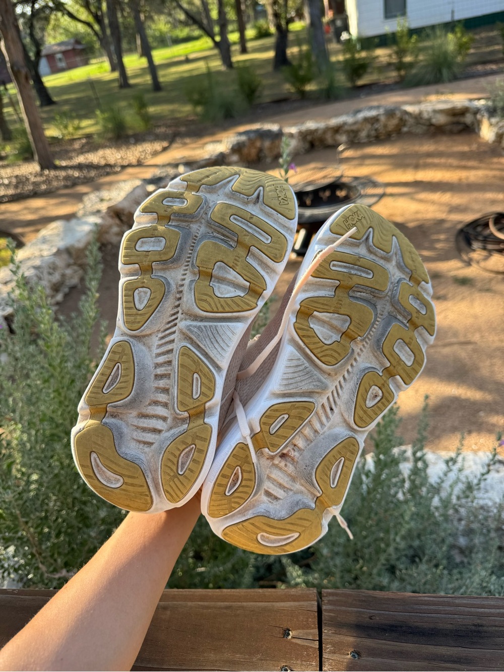 Hoka gaviota Women’s Cream and Peach Running Sneakers - Picture 7 of 8